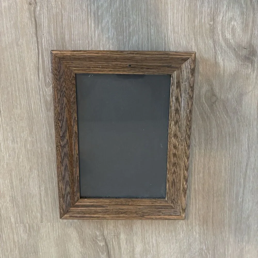 Vintage Solid Wood Picture Frame 5x7 Tabletop Easel Stand Brown OakGrain Country